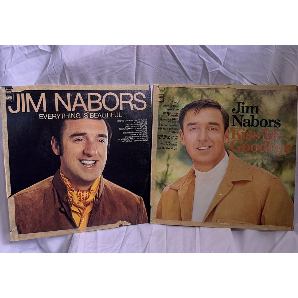 Everything Is Beautiful Kiss Me Goodbye Jim Nabors LP Columbia  (1970s) Set Of 2